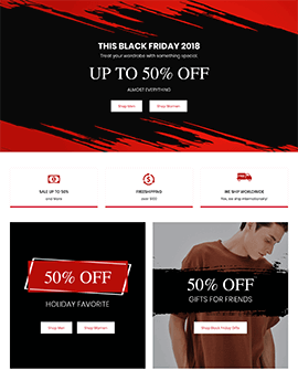 BFCM Fashion Shopify homepage template