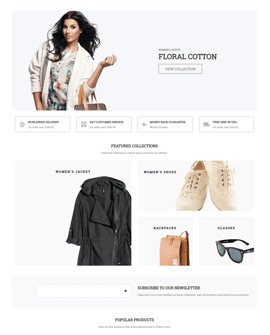 Fashion Shopify page template - Clean style